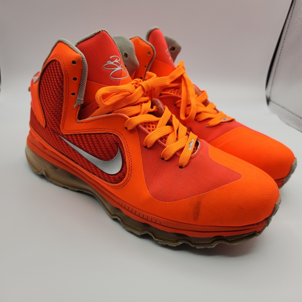 Nike LeBron 9 Big Bang‎ 2022 516958-800 Basketball Shoes Mens 12 Orange Mid Top